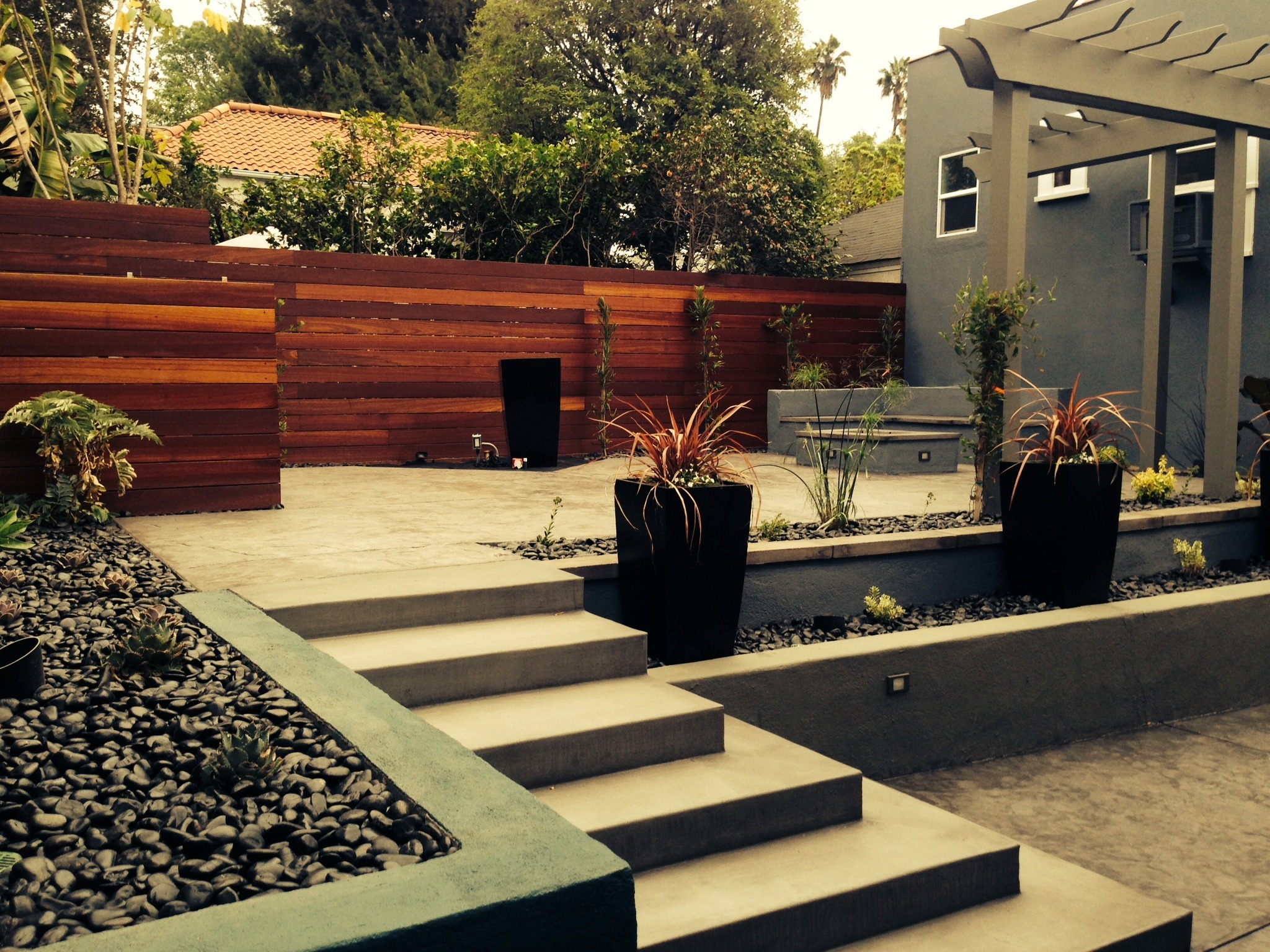 Fire-conscious foothill landscape with open plant spacing